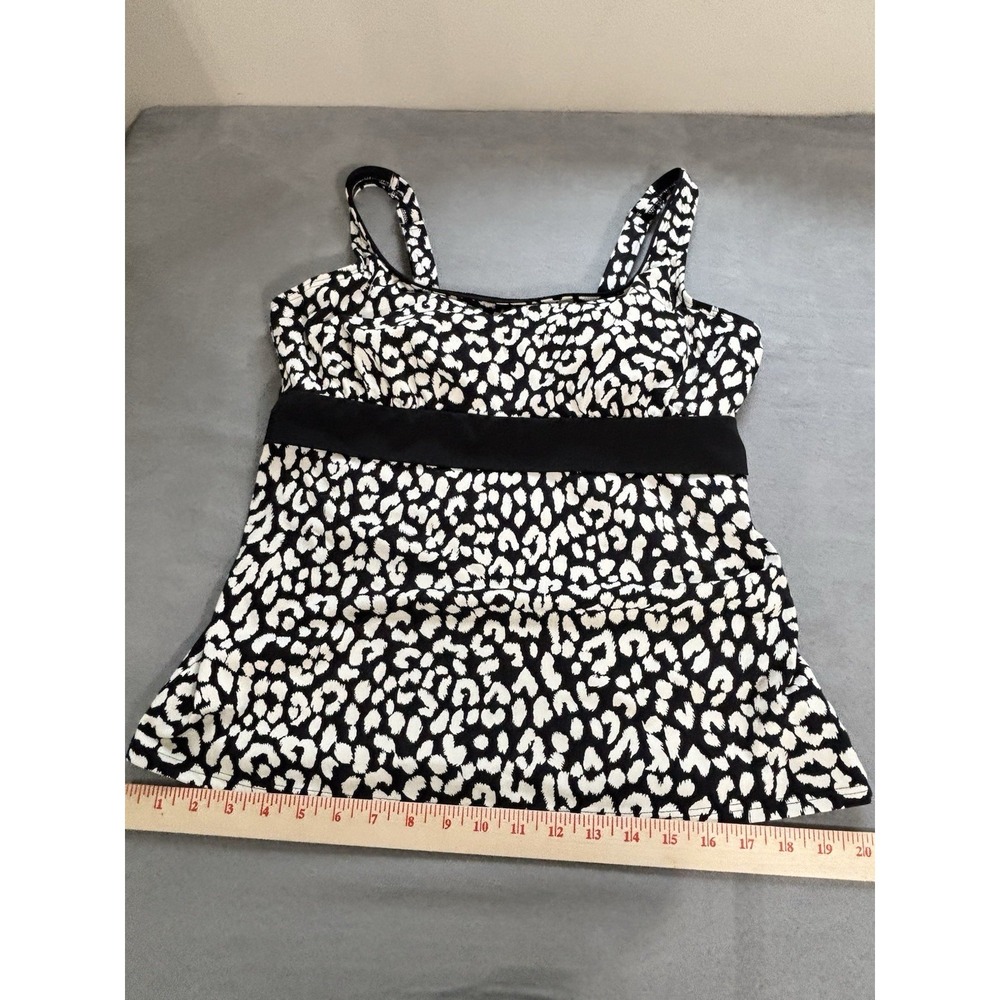 Lands‎ End Womens Tankini Top Sz 14 Built In Bra Underwire Empire Neutral Comfy - Picture 10 of 11